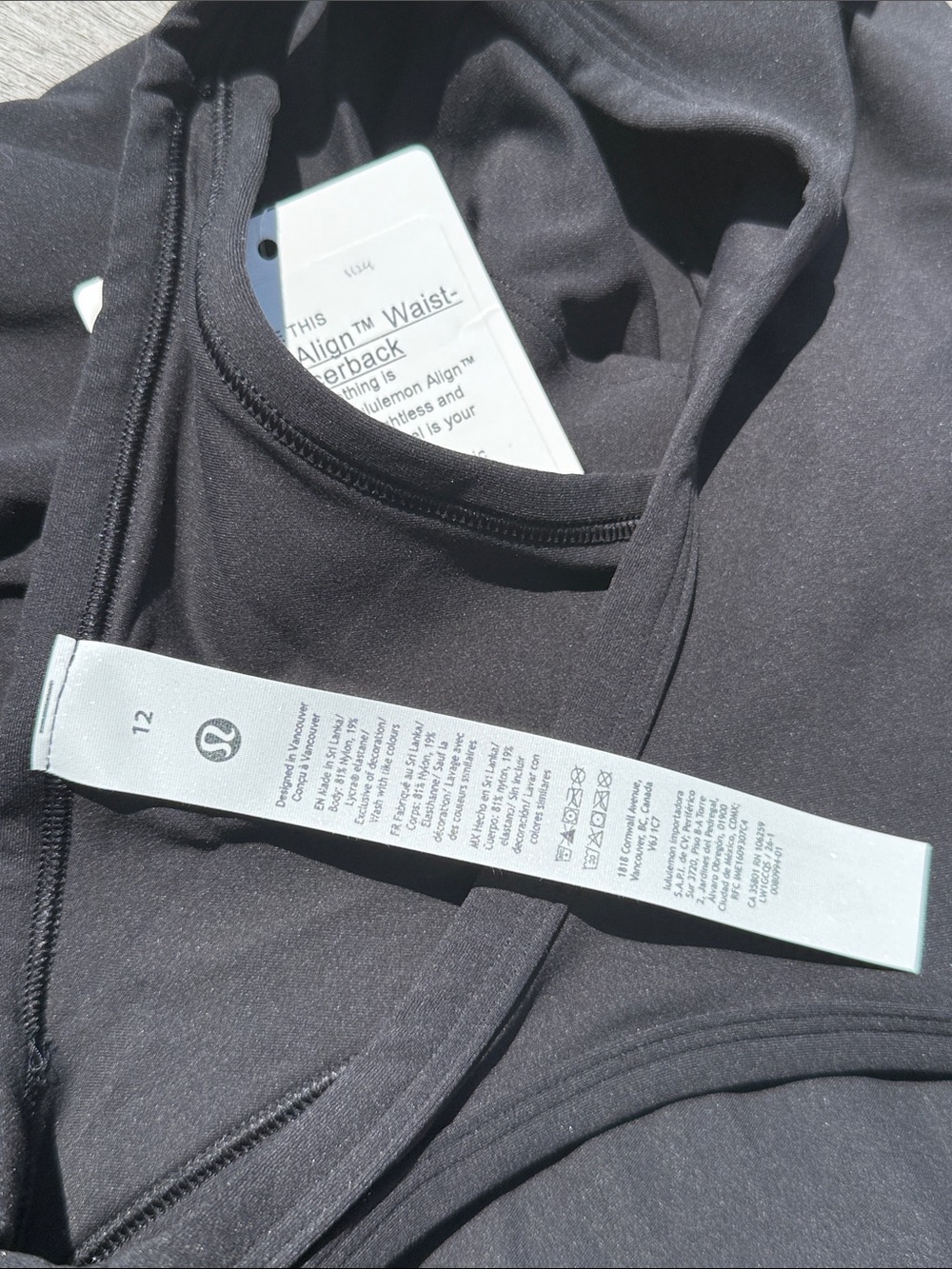 Lululemon Align Hip-Length Racerback Tank Top size 12 NWT Black - Picture 4 of 4